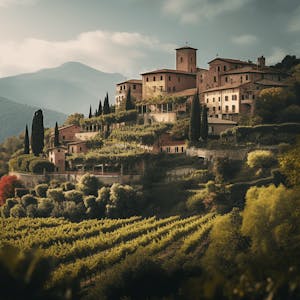 Scenic view of a vineyard near Rome during sunset