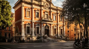 The vibrant streets of Trastevere with glimpses of its famous art museums and galleries