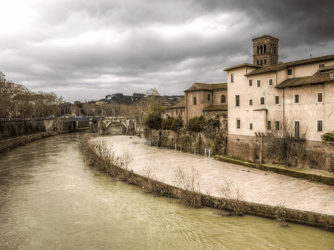 Isola Tiberina, the picturesque island on the Tiber River in Rome