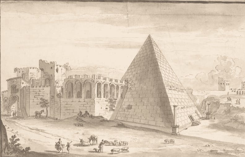 Pyramid of Cestius in Rome's Testaccio district