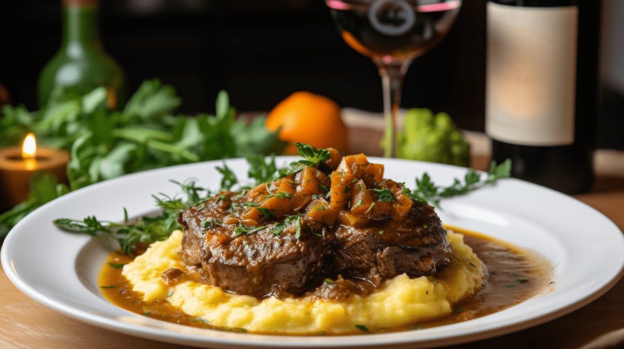 Red wine paired with Ossobuco alla Milanese