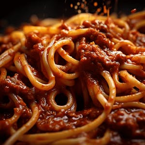 A plate of Pasta all'amatriciana in Testaccio, Rome's bustling culinary district