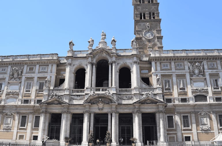 Basilica of Santa Maria Maggiore dominating the piazza