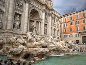 The majestic Trevi Fountain in Rome, a masterpiece of baroque art